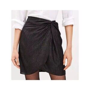 NWT LOFT Skirt Shimmer Stripe Twist Shift Skirt Size 4